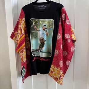 Morgan Wallen One Night Tour Custom T Shirt Upcycled Kimono Kantha Top Band T OS